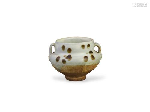 A White Glazed Miniature Stoneware Vase, Yuan dynast