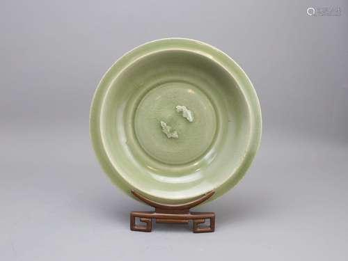 A Longquan Celadon Twin Fish Dish, Yuan dynasty