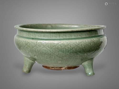 A Celadon Tripod Censer, in Longquan style