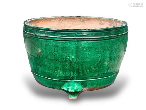 A Green glazed Pottery Jardiniere,  Liao dynasty or later