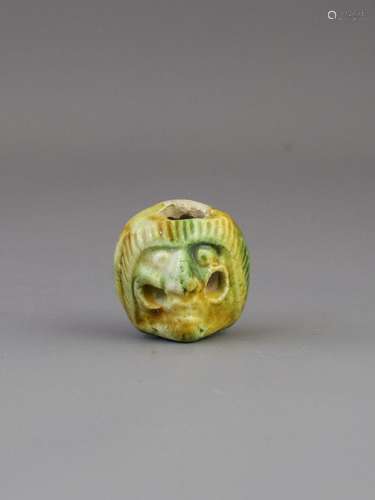 A Rare Sancai glazed Pottery Whistle, Tang dynasty