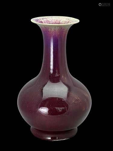 An Attractive Flambe Bottle Vase, c.1800