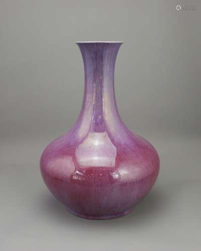 An attractive 'flambe' Bottle Vase, 18th century