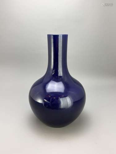 A Good Blue Glazed Bottle Vase, 18th century