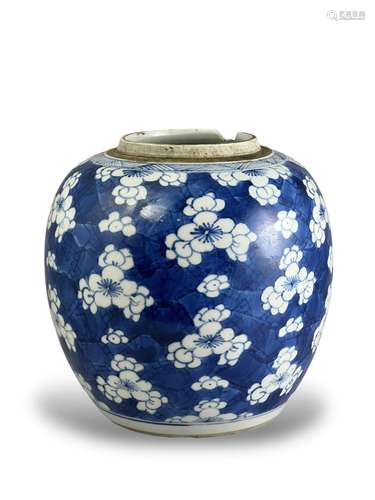 A blue and white prunus Ginger Jar, Kangxi