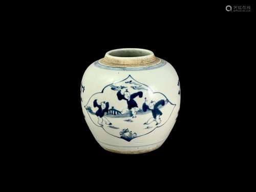 A blue and white 'Boys' Ginger Jar,  18th century