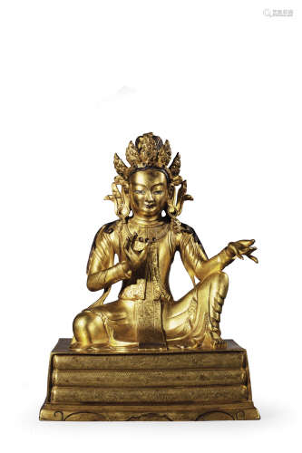 十八世纪 铜鎏金菩萨像