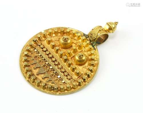 A gold Pendant from Gujarat, India
