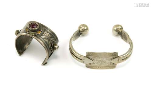 Two Silver Berber bracelets from Marokko