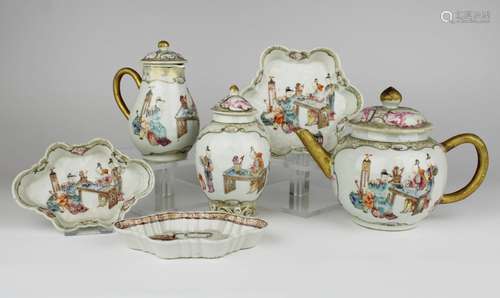 A famille rose part tea service