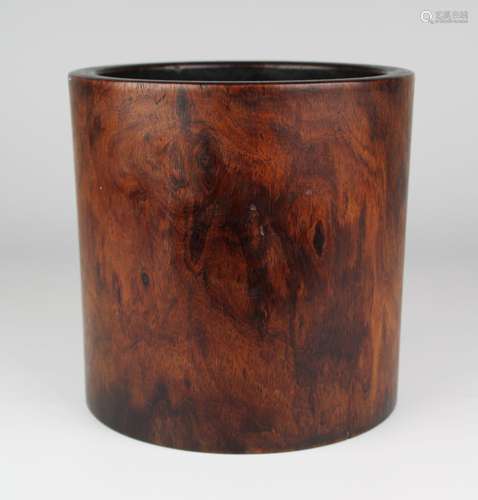 A huanghuali wooden brush pot