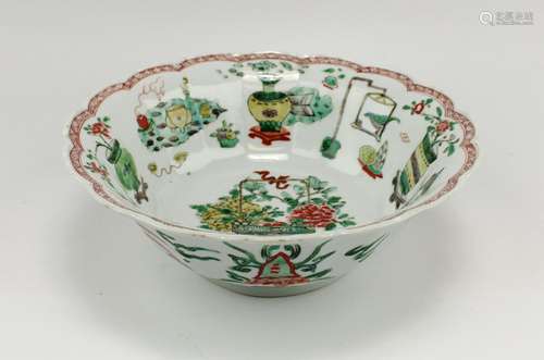 An unusual famille verte bowl