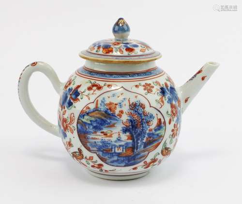 A Dutch decorated 'Amsterdams bont' teapot