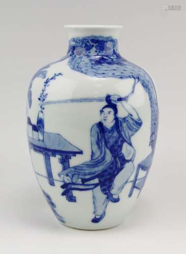 A blue and white porcelain vase