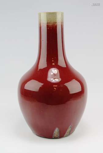 A large 'Sang de boeuf'  flambe vase