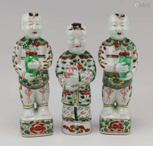 Three wucai boy figures