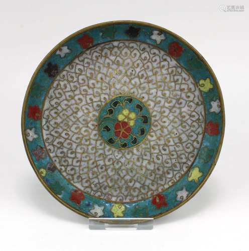 A small Chinese cloisonne dish
