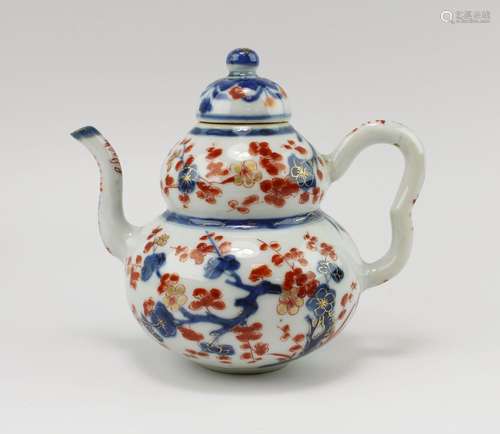 A Chinese imari double gourd 'hu lu' teapot