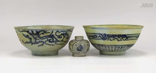 Two Diana cargo bowls and a jarlet