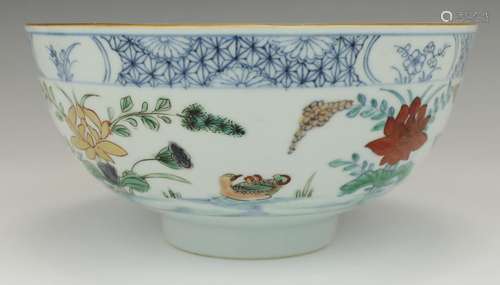 A Doucai bowl with lotus pond pattern