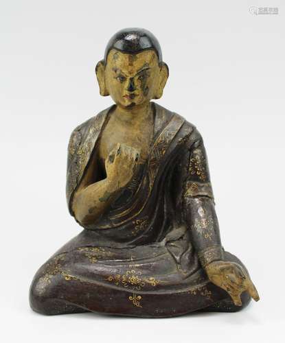 A wooden Buddhist figure of Vajrapāṇi