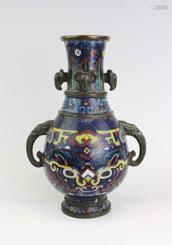 A Chinese cloisonne vase in Ming style