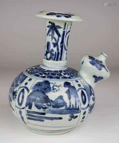 A Japanese Arita blue and white porcelain kendi