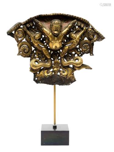 A Nepalese pediment fragment (toran) depicting a Garuda