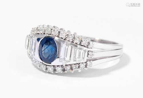 Saphir-Diamant-Ring