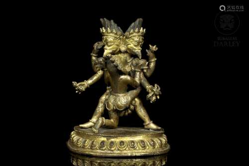 A tibetan bronze figure "Garuda"