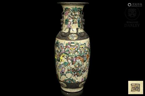 Nanjing enameled warriors vase, 20th century