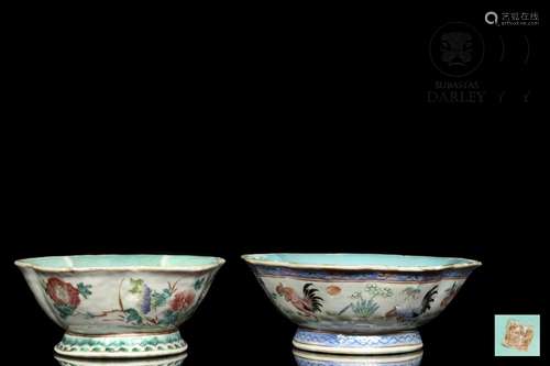 Porcelain bowls with lotus shape, 19th - 20th Century