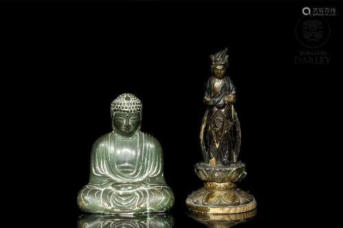 Two Buddhist sculptures, Asia, 20th century