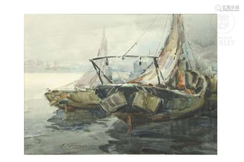 Ernesto Furio Navarro (1902 - 1995) "Boats"