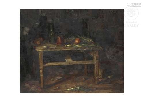 M. White "Interior with old table", 1975