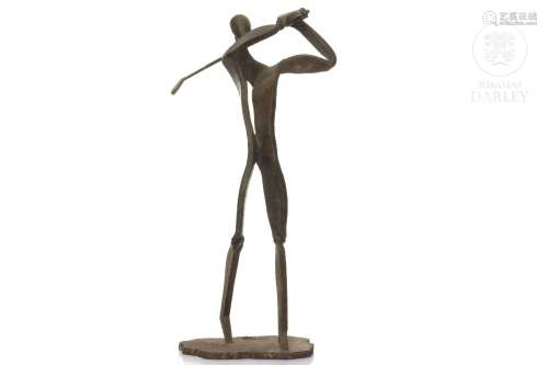 TONI MARI. Sculpture "Golfer".