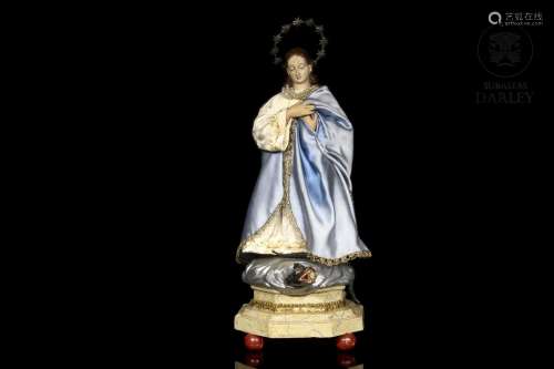 Dressed sculpture "Virgen Inmaculada", 20th centur...
