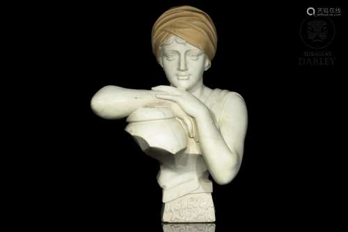 Marble bust "Rebecca au Puits" early 20th century