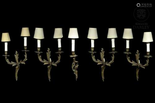 Set of Louis XV style sconces, 20th century