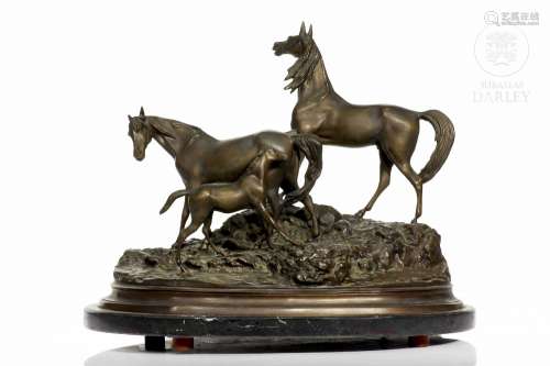 Bronze figure "Horses", 20th century