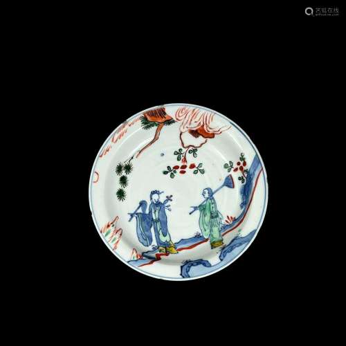 A Polychrome Dish,  possibly of the Tianqi period