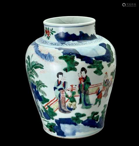 A Wucai 'Hundred Boys' Jar,