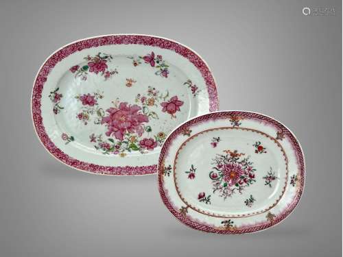Two Oval 'famille rose' Meat Dishes, Qianlong