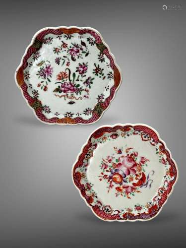 Two 'famille rose' Teapot Stands, Qianlong