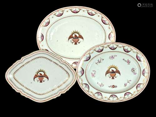 Three 'American Eagle' dishes, c.1810 or later