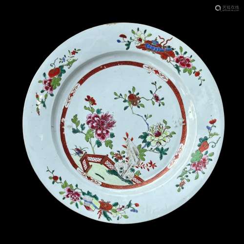 A Large ‘famille rose’ Dish,  Qianlong