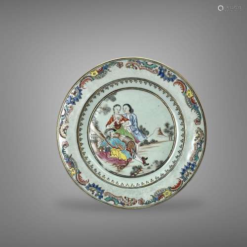 A Good European Subject Plate, Qianlong