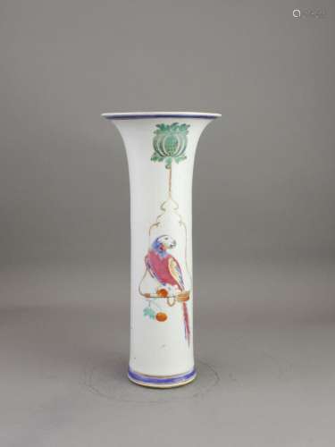 A Rare 'Parrot' Beaker Vase, Qianlong