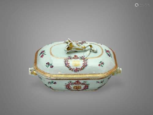 A Monogrammed Sauce Tureen and Cover, Qianlong