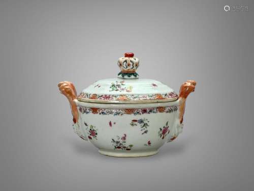 A 'famille rose' Sauce Tureen and Cover, Qianlong